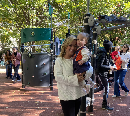 Woman with a child at the park