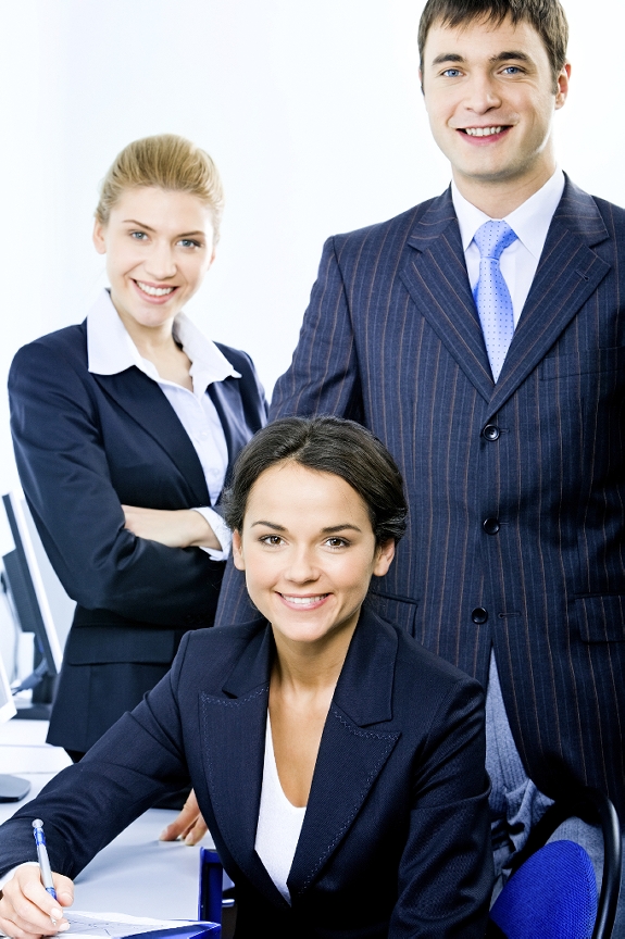 Group of three looking professional