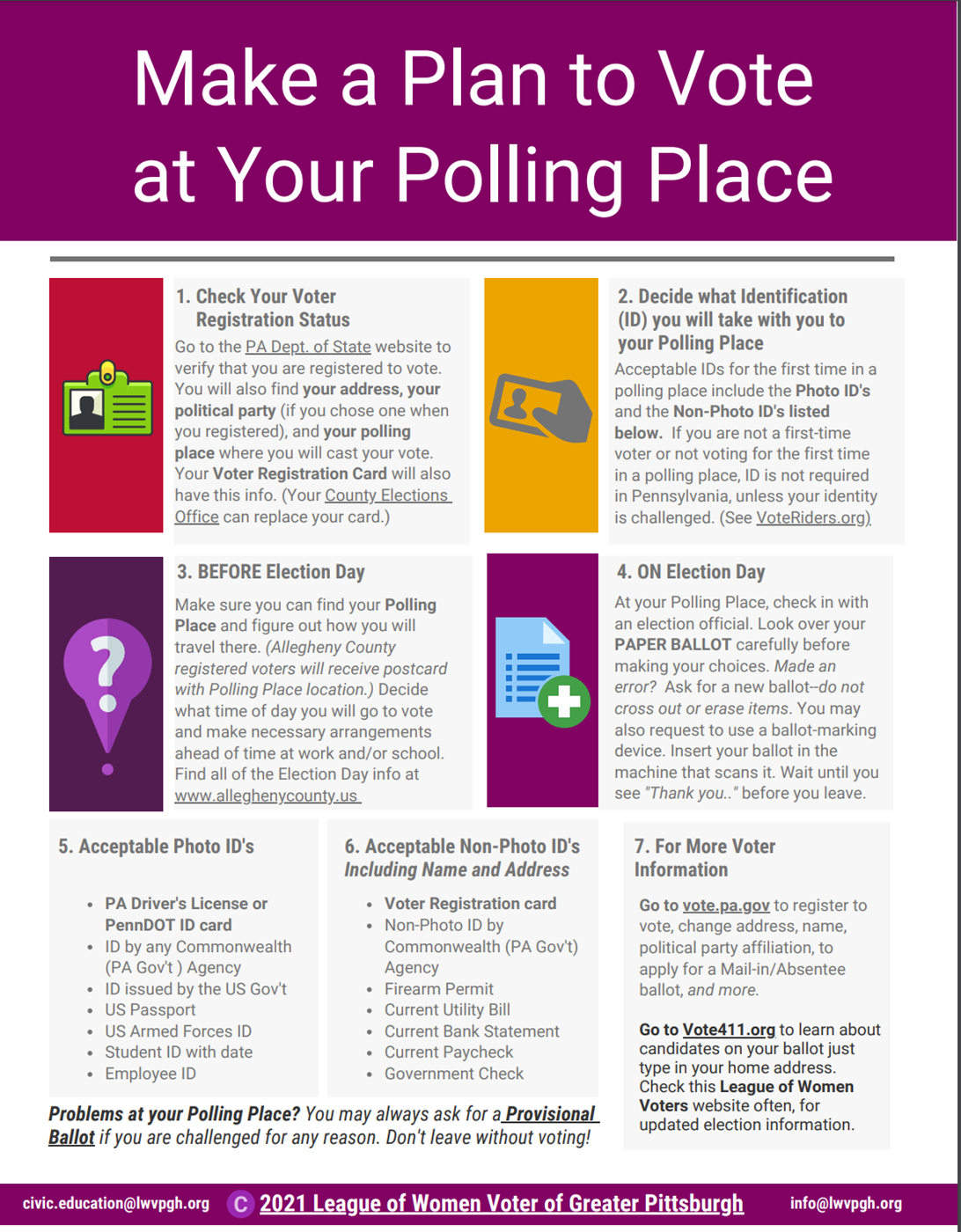 Voting Rights, Election Protection - League of Women Voters of Greater  Pittsburgh