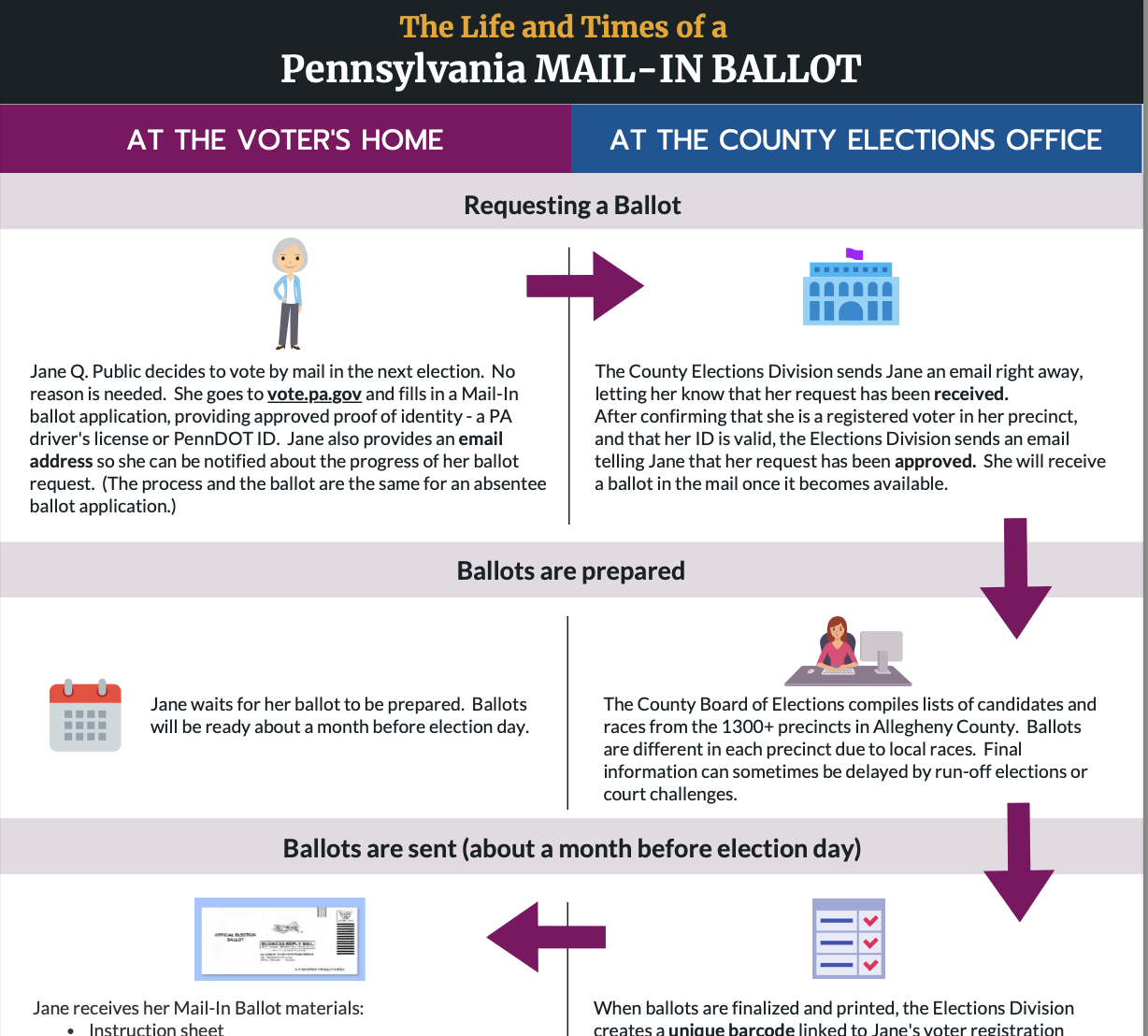 infographic of the mail-in process