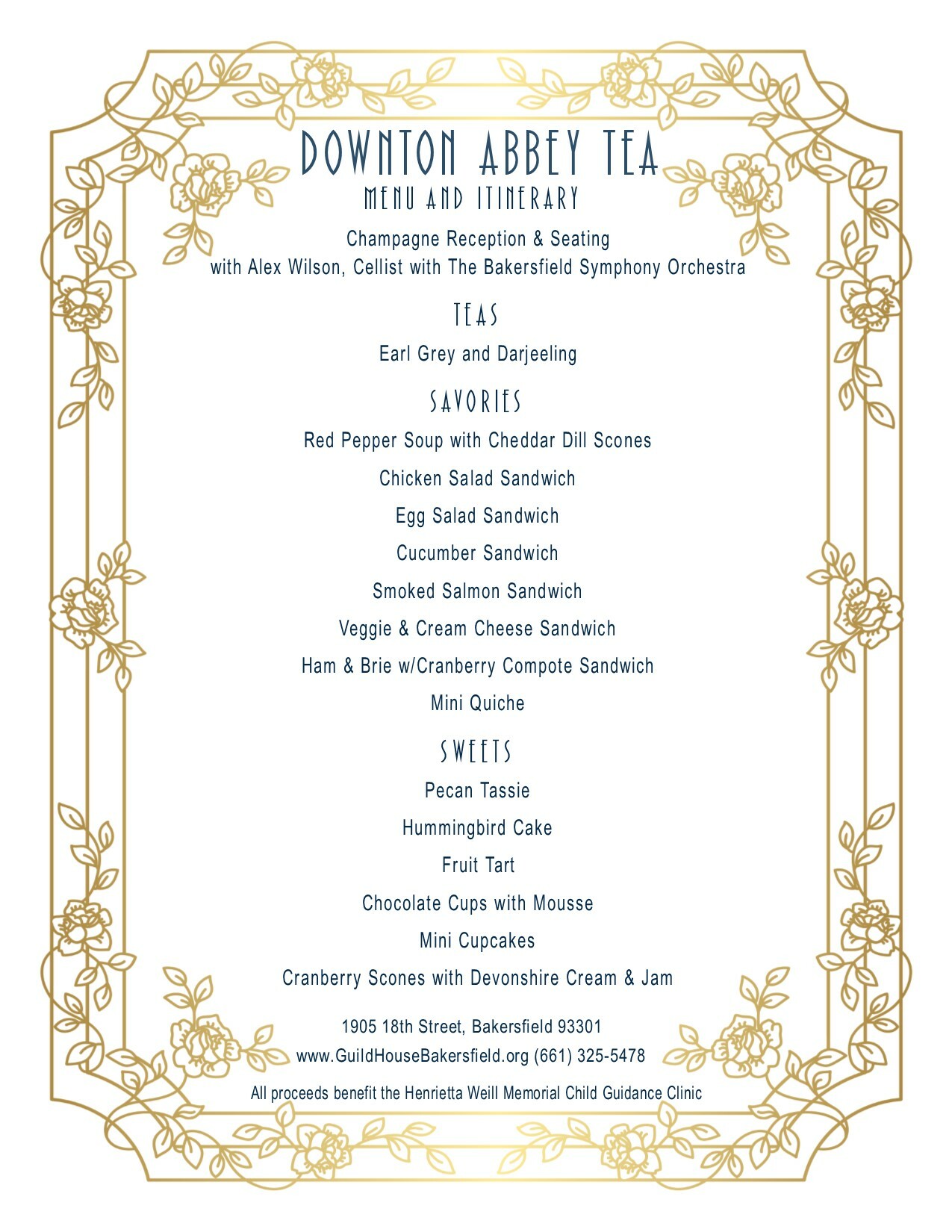 Downton Abbey Tea Event Calendar The Guild House of Bakersfield