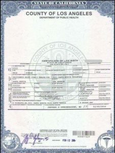Domestic Birth Certificate