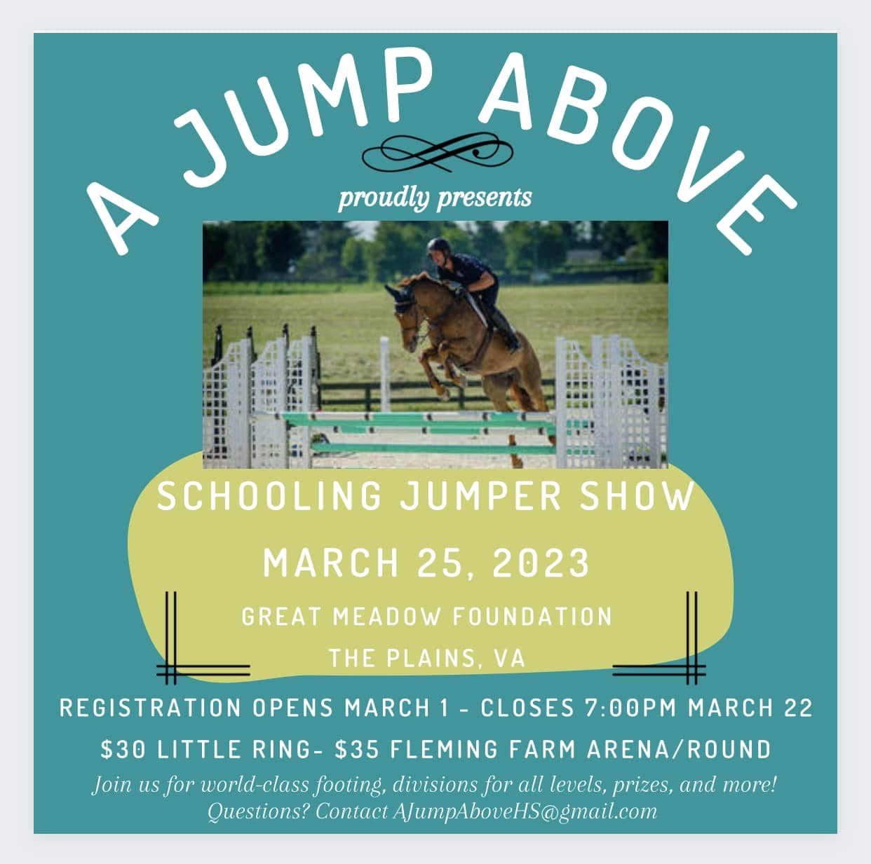 A Jump Above Jumper Schooling Show at Great Meadow Events