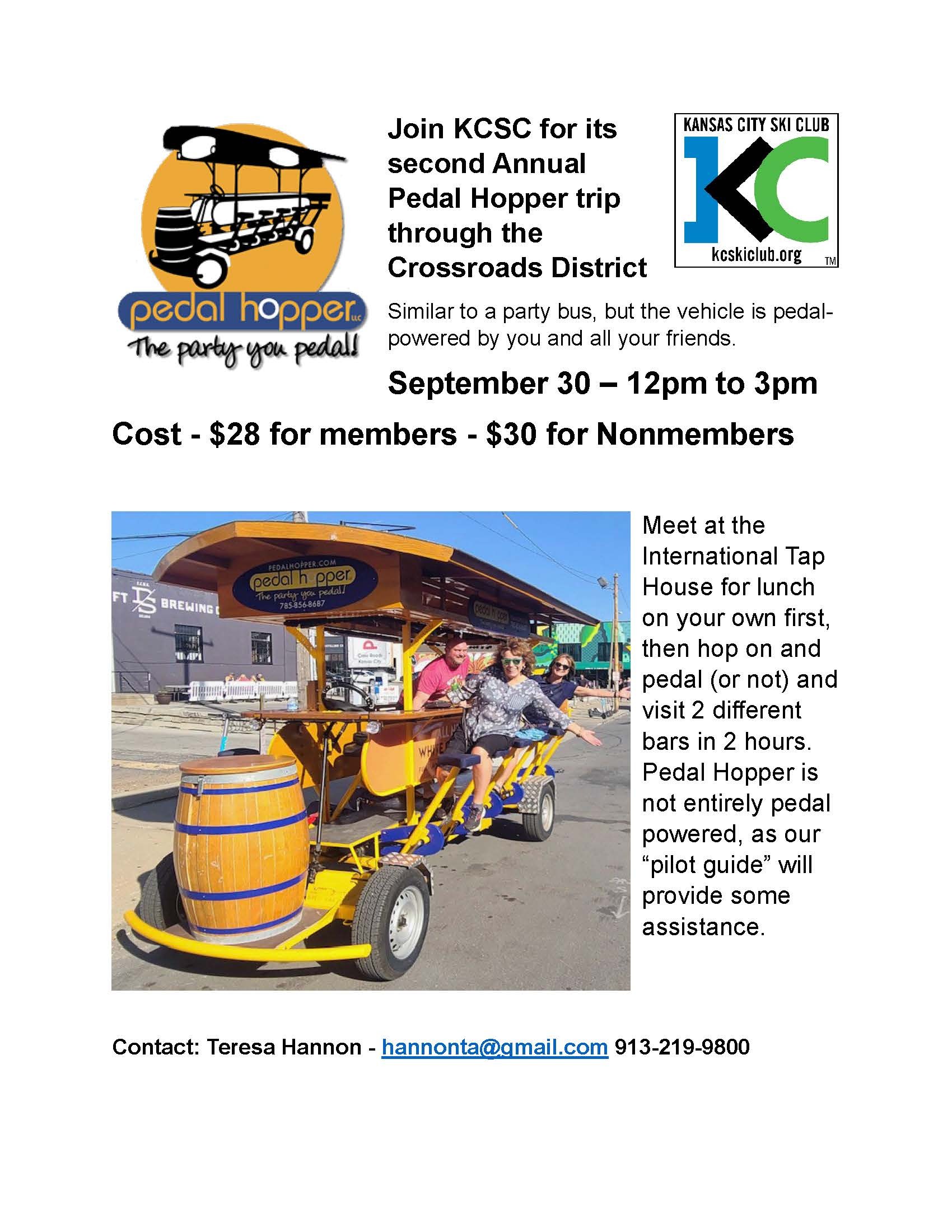 KC Pedal Hopper Events Kansas City Ski Club