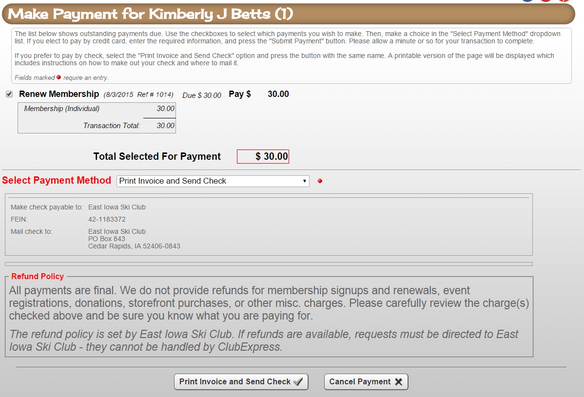 Page 8 of Renewal process - pay by check