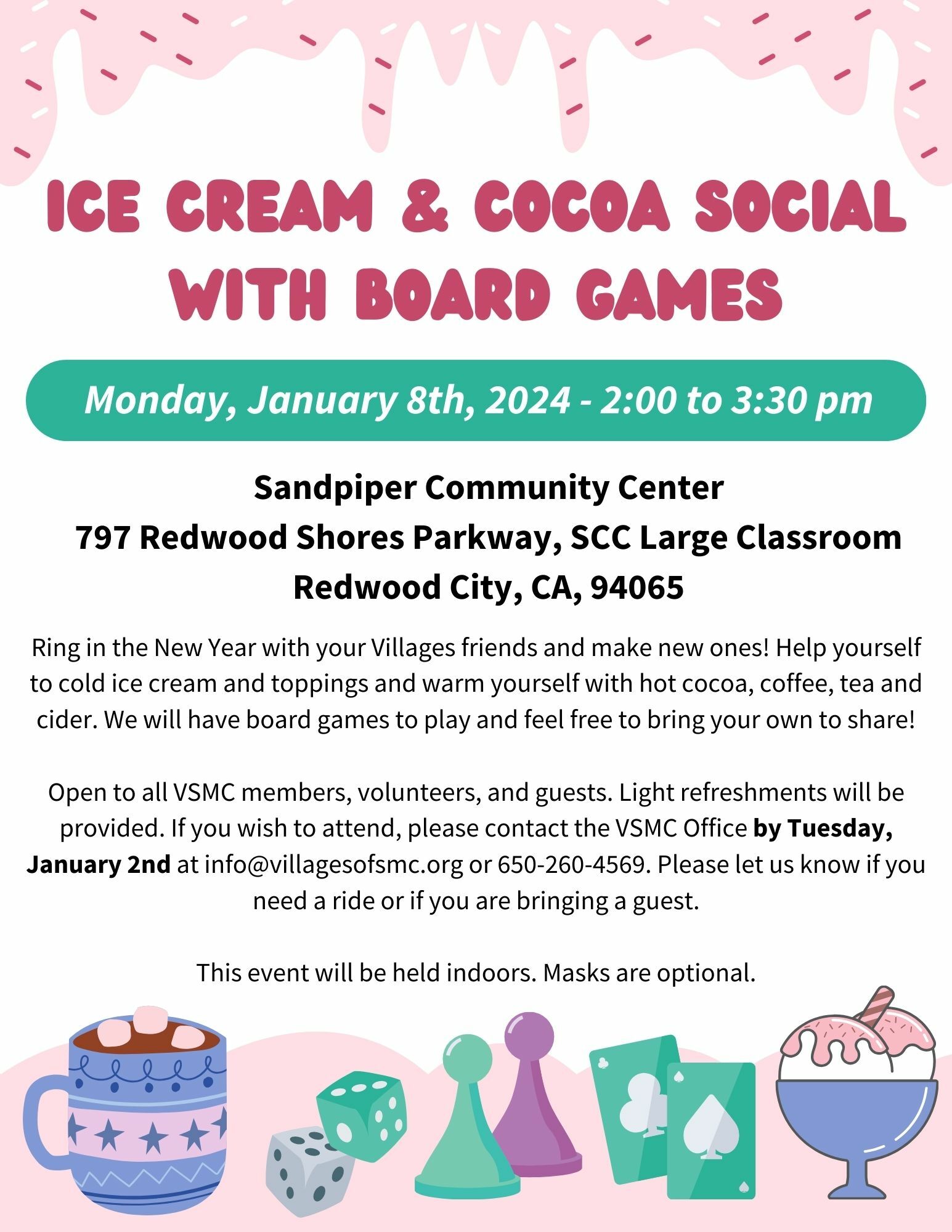 Ice Cream and Cocoa Social with Board Games Events Villages of San