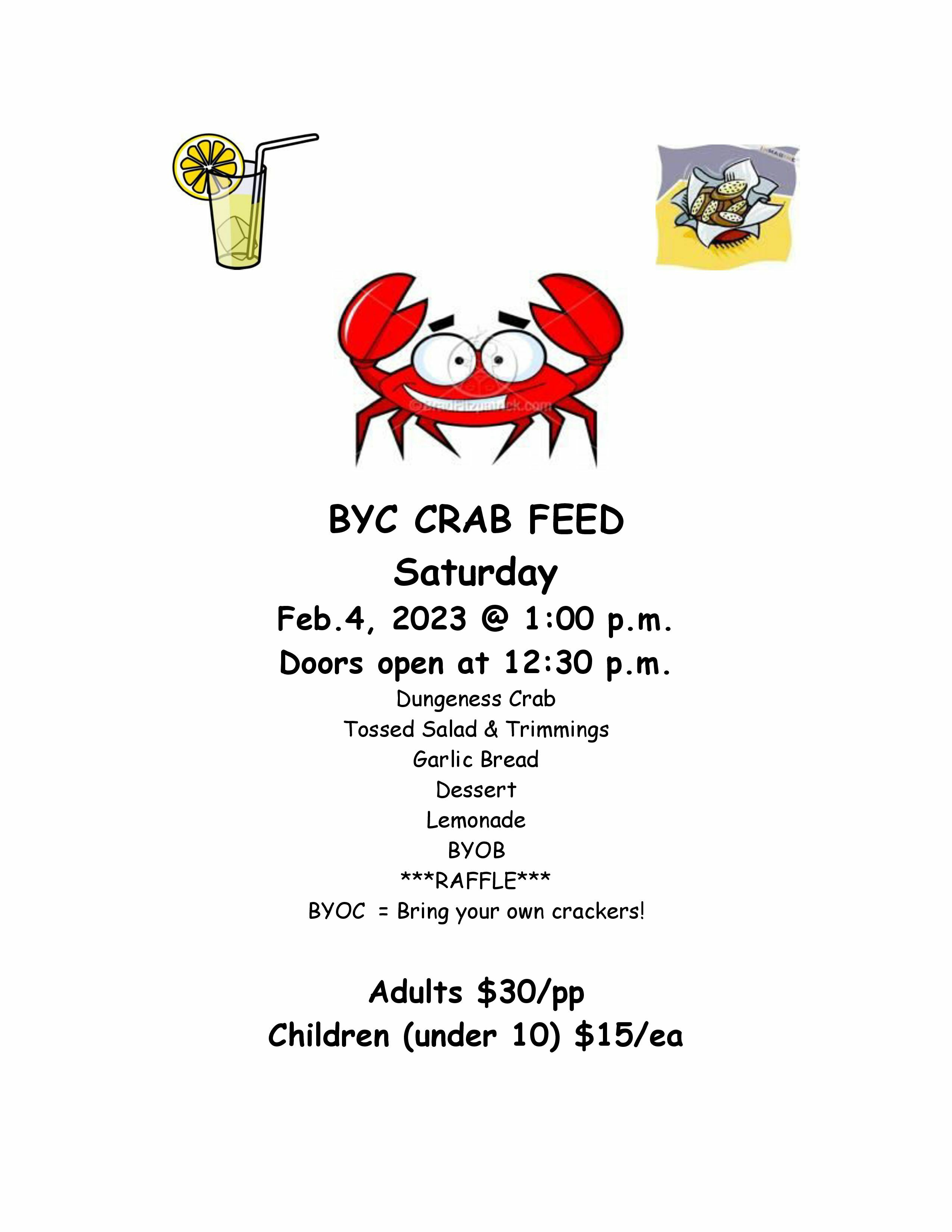 BYC Crab Feed Events Bremerton Yacht Club