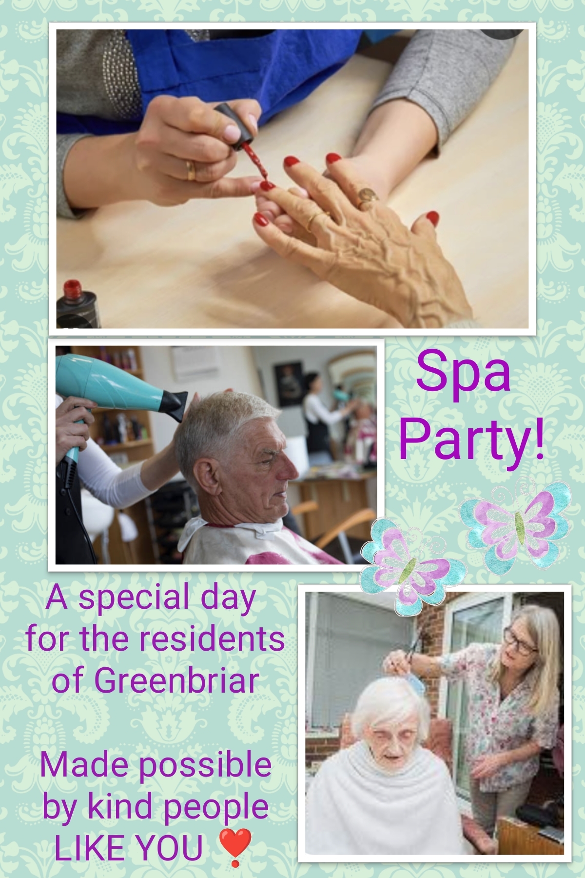 Special Spa Day for Greenbriar Residents for Nursing Home Week