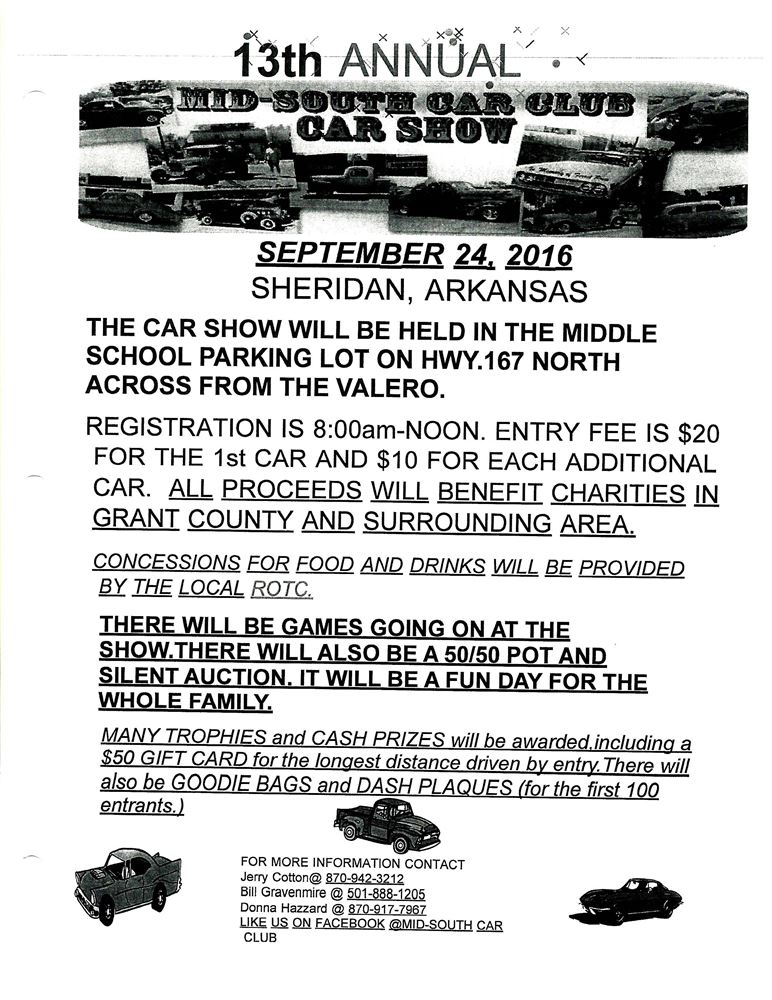 Sheridan Car Show Events Central Arkansas Corvette Club