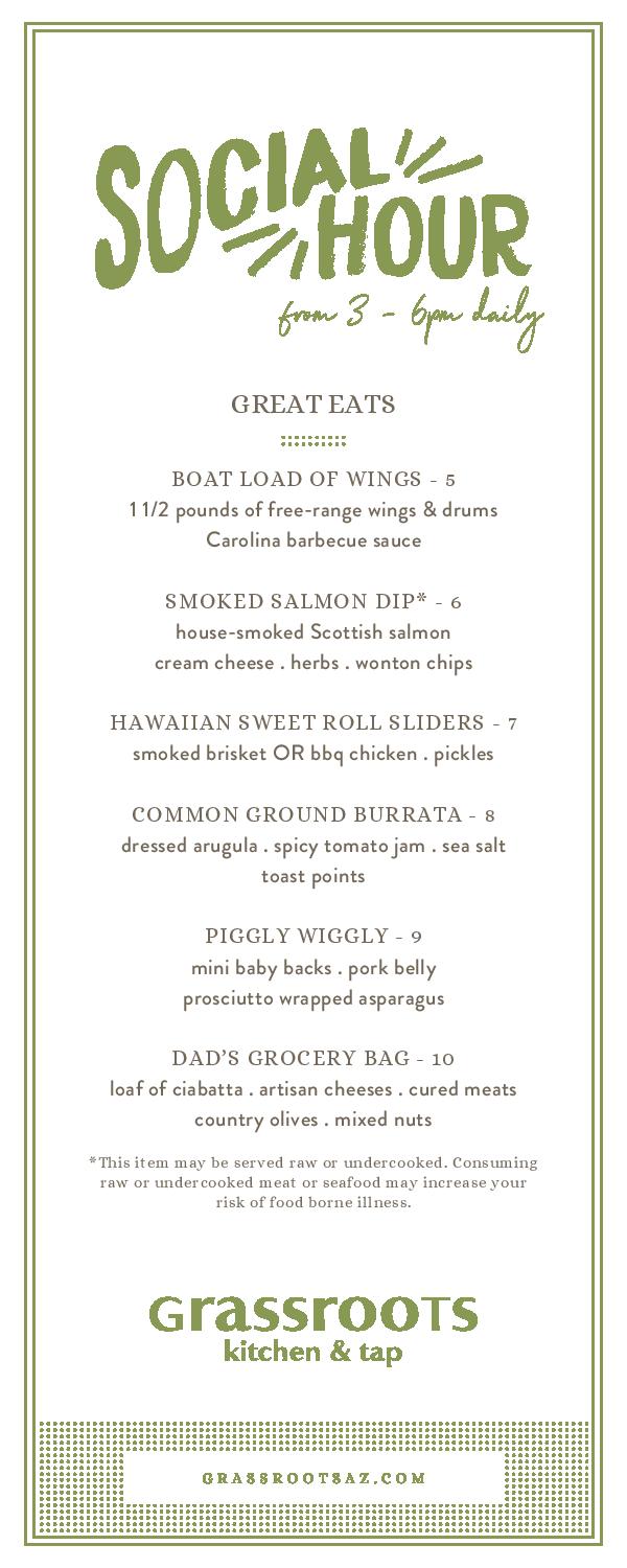 Happy Hour Grassroots Kitchen Tap Events Scottsdale Sea And Ski Club