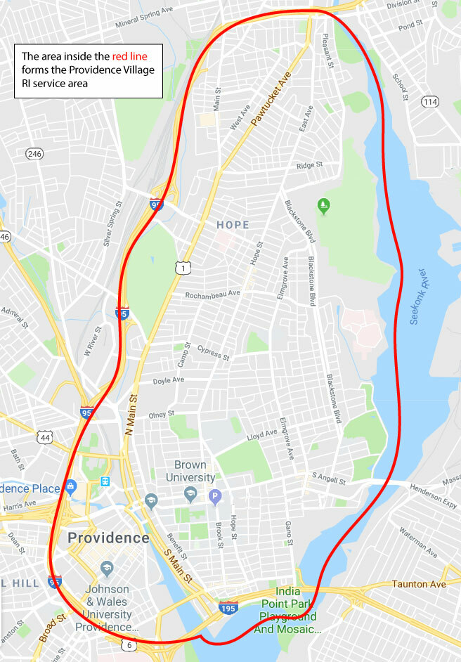 Providence Village RI Service Area Map