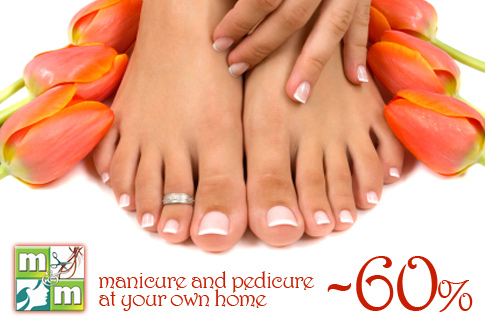 60% OFF Mani Pedi Treatment at your own home,