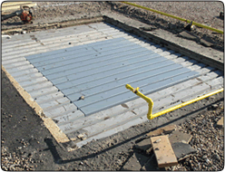 Steel deck laying on a single span