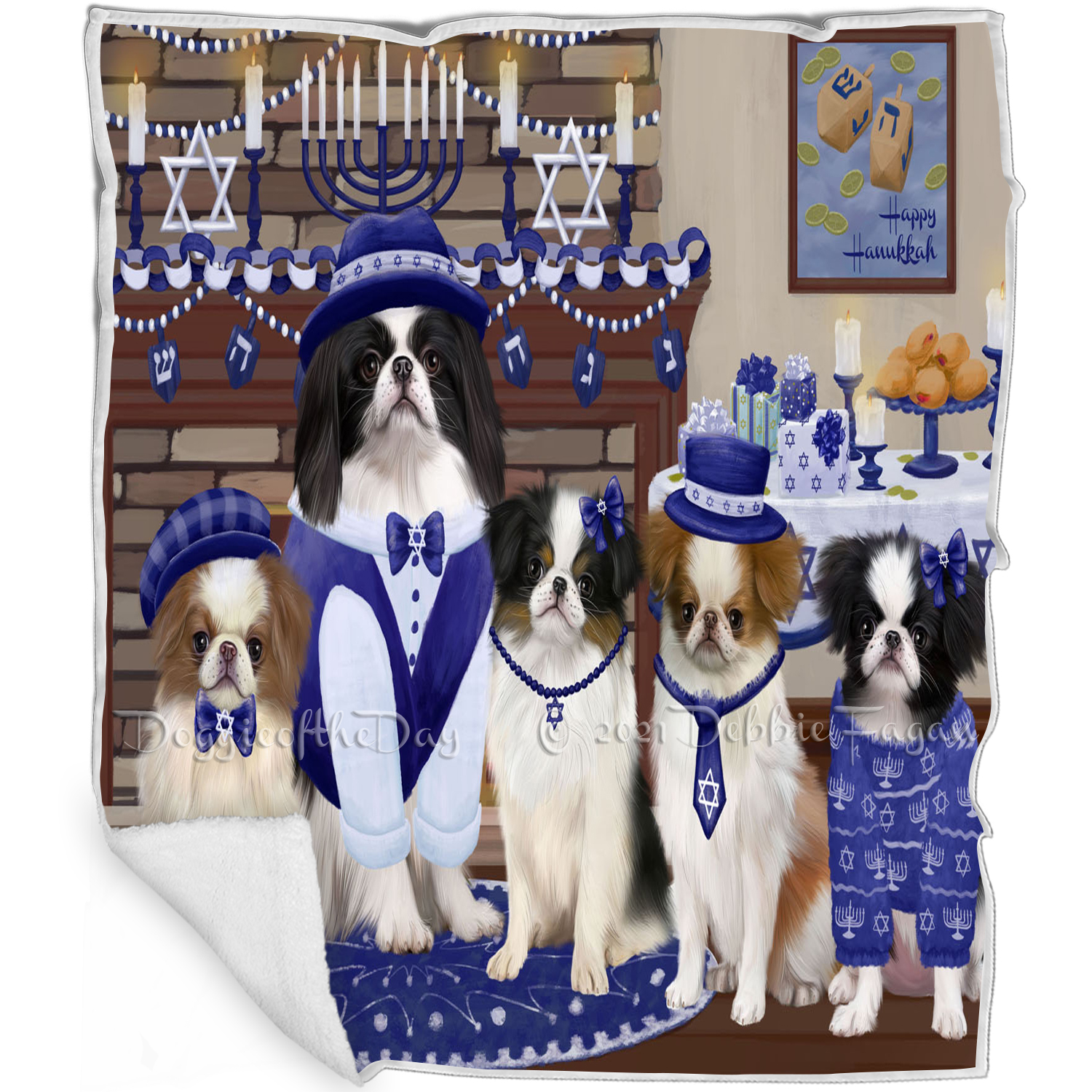 Hanukkah dog blanket