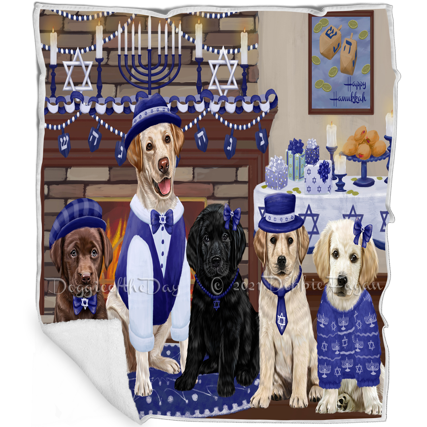 Hanukkah dog blanket