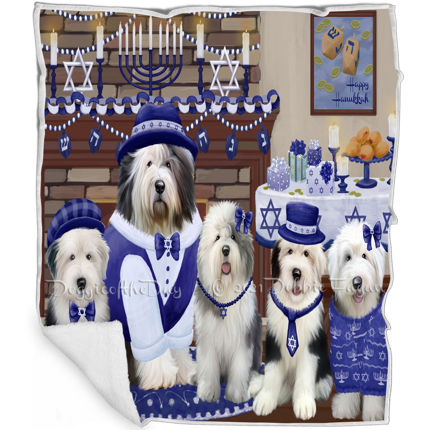 Hanukkah dog blanket