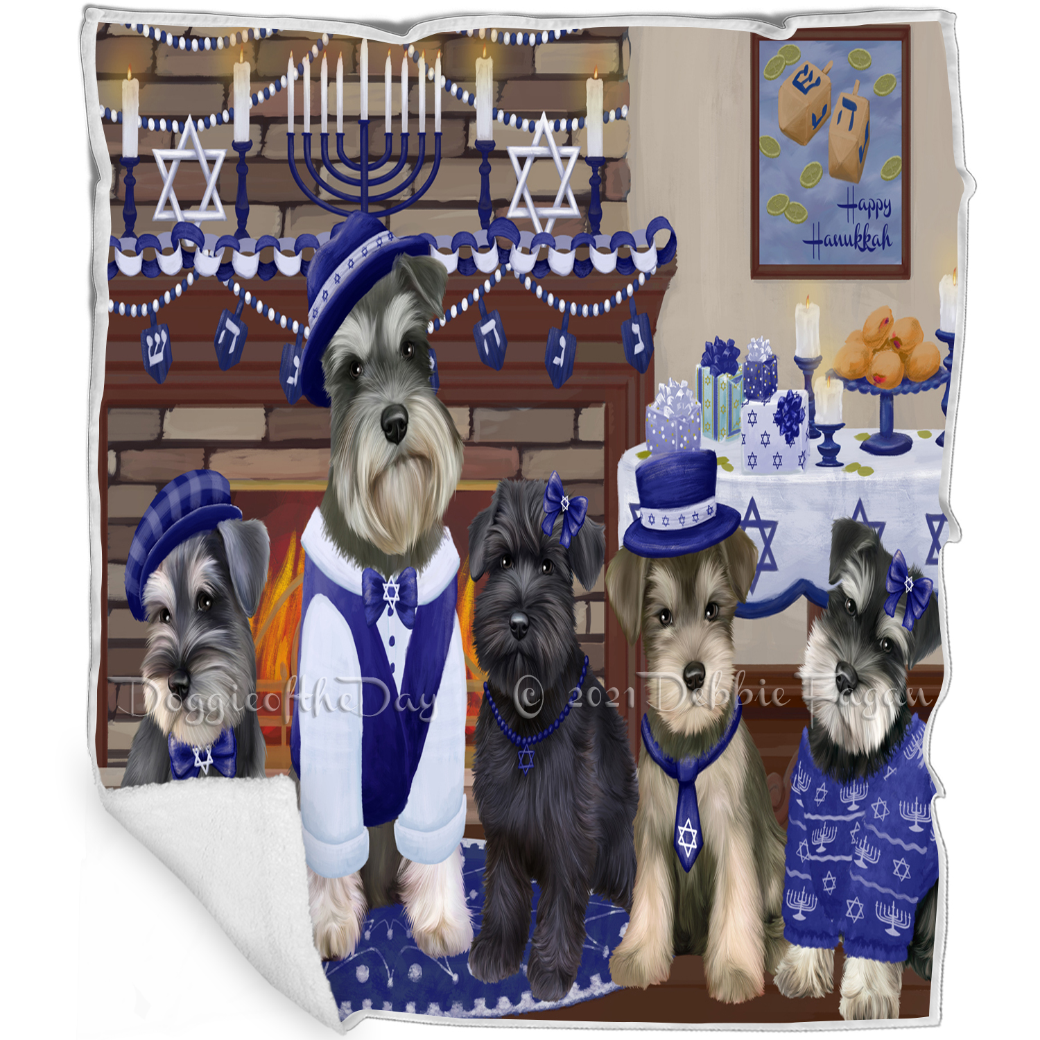 Hanukkah dog blanket