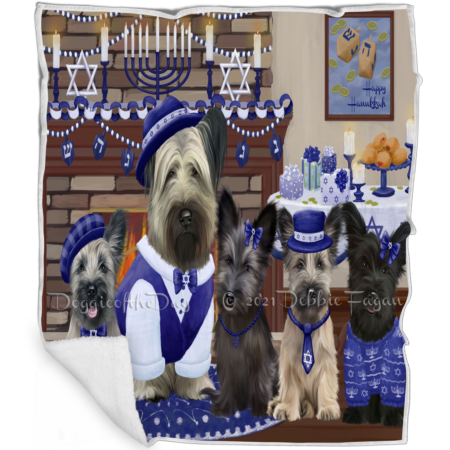 Hanukkah dog blanket