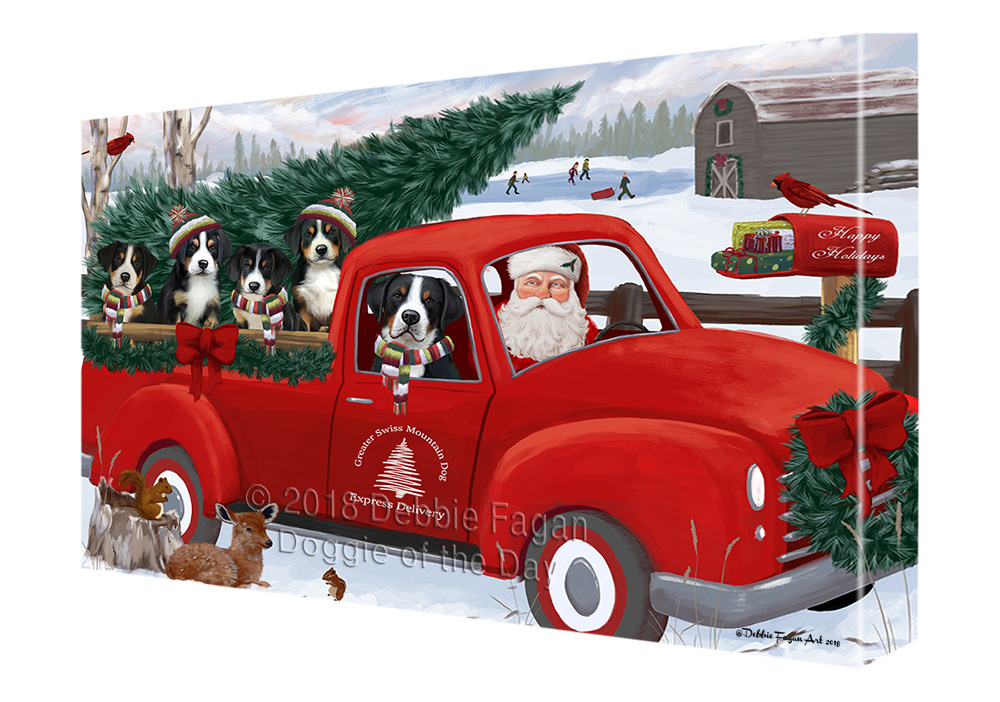 Greater Swiss Mountain Dog Canvas Personalized Digital Painting Christmas NWT