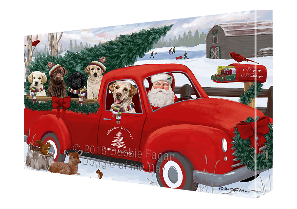 Labrador Retriever Dog Canvas .75″ Personalized Digital Painting Christmas NWT