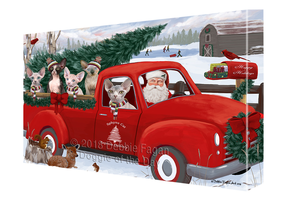 Sphynx Cat Canvas .75″ Personalized Digital Painting Christmas NWT