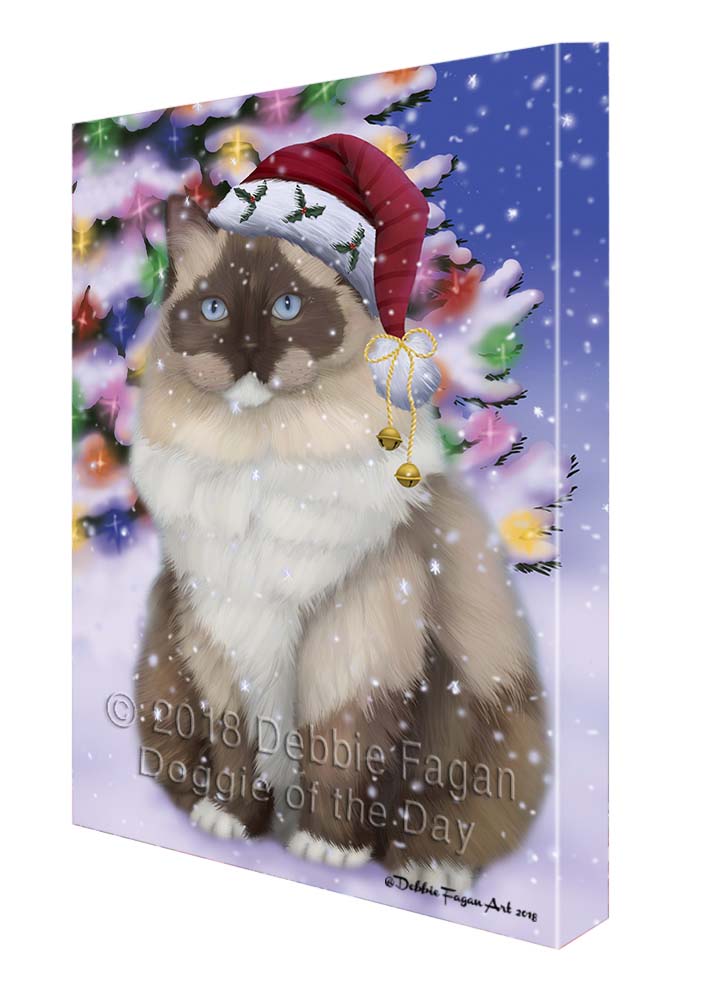 Ragdoll Cat Canvas Wall Art Christmas Digital Painting for Decoration
