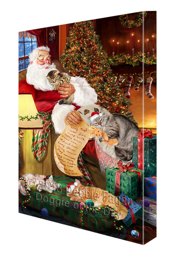 Siberian Cat Canvas .75″ Personalized Digital Painting Christmas NWT