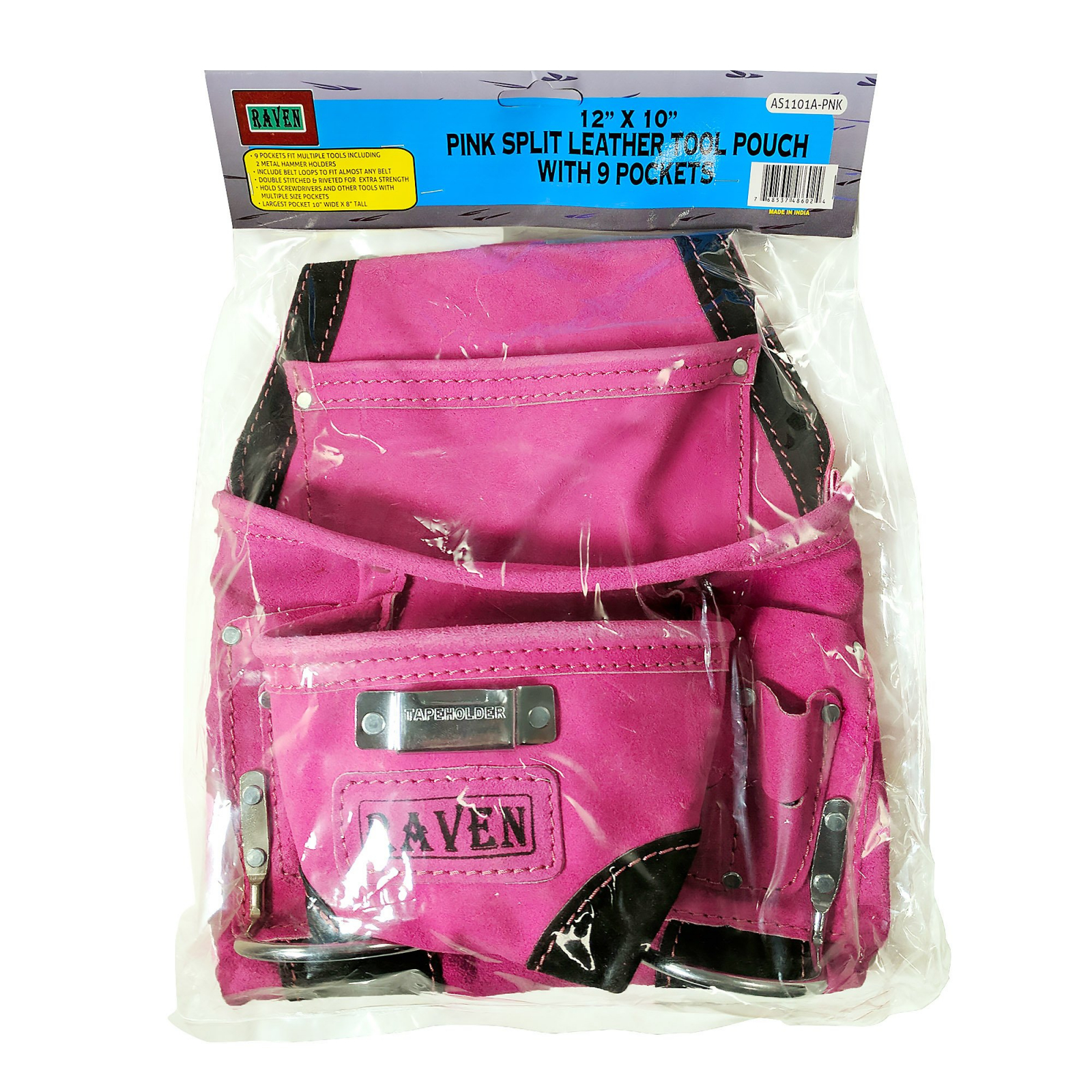 Deluxe Carpenter Tool Belt Pouch Heavy Duty Suede Leather Fits Hammer