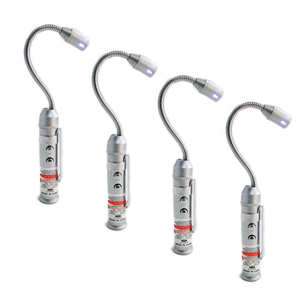4 Pack LED Flashlight And Laser Pointer Combo Key Chain