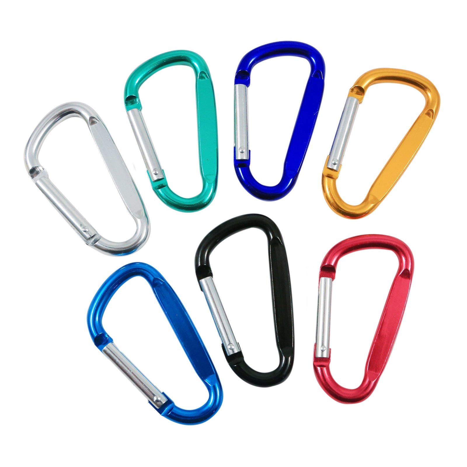 Aluminum Colored Carabiner Key Chain Spring Clip Medium Size