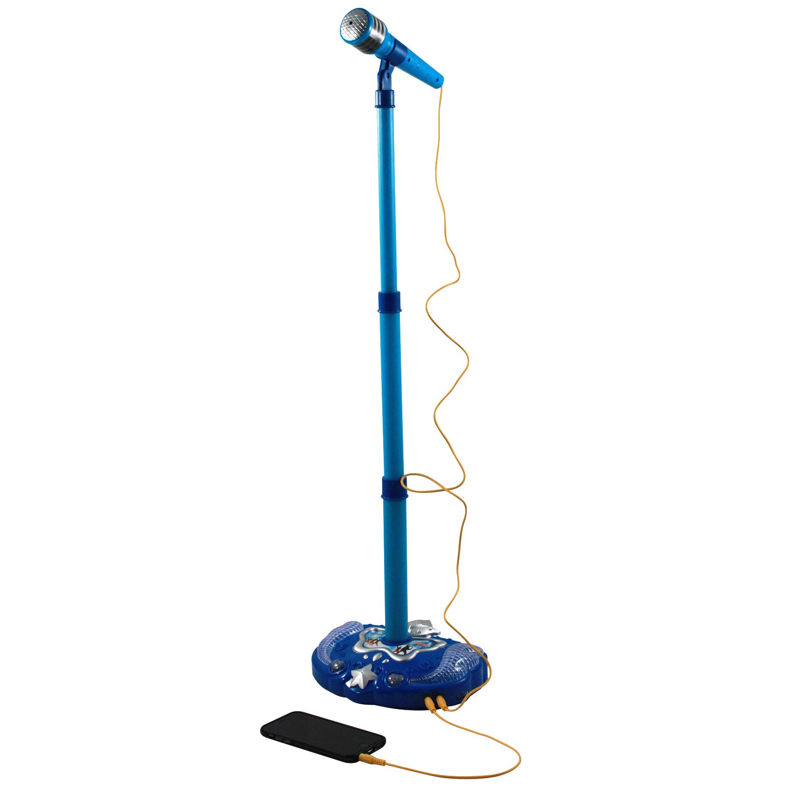 Super Star Kids MP3 Supported Toy Karaoke Stand and Microphone Blue