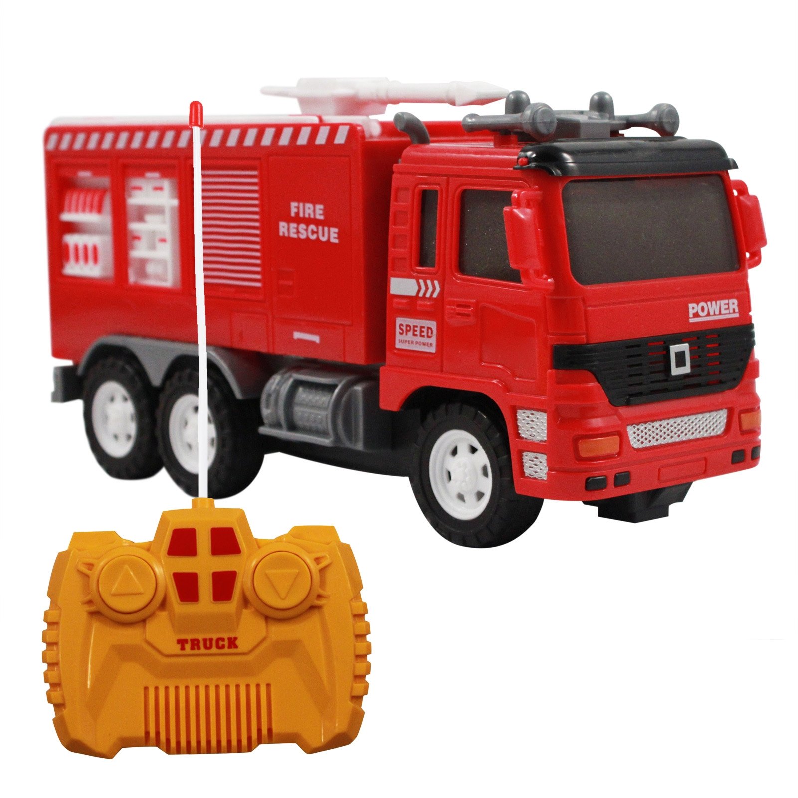 RC Red Rescue Fire Truck Remote Control Toy Vehicle Play Set eBay