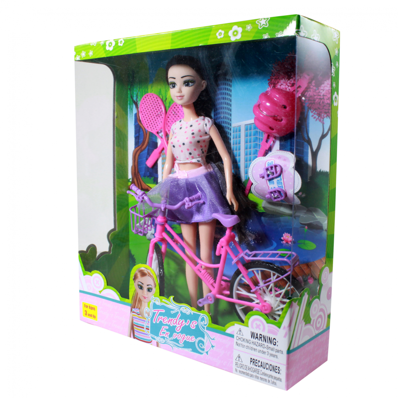 TychoTyke Pretend Play Doll Set With Bike And Sport Equipment (3 Colors)