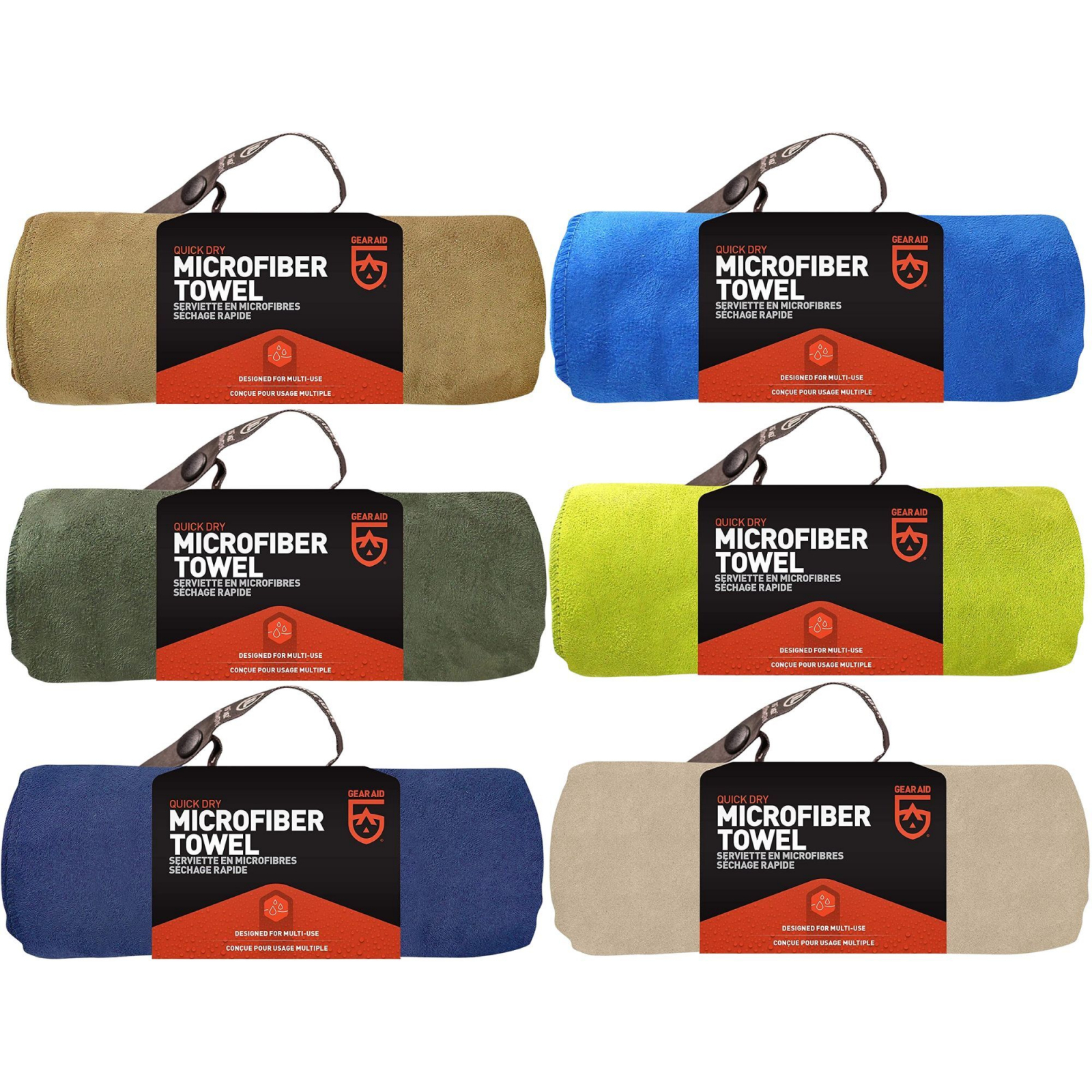GEAR AID Quick Dry Microfiber Towel for Travel, Camping, Sports