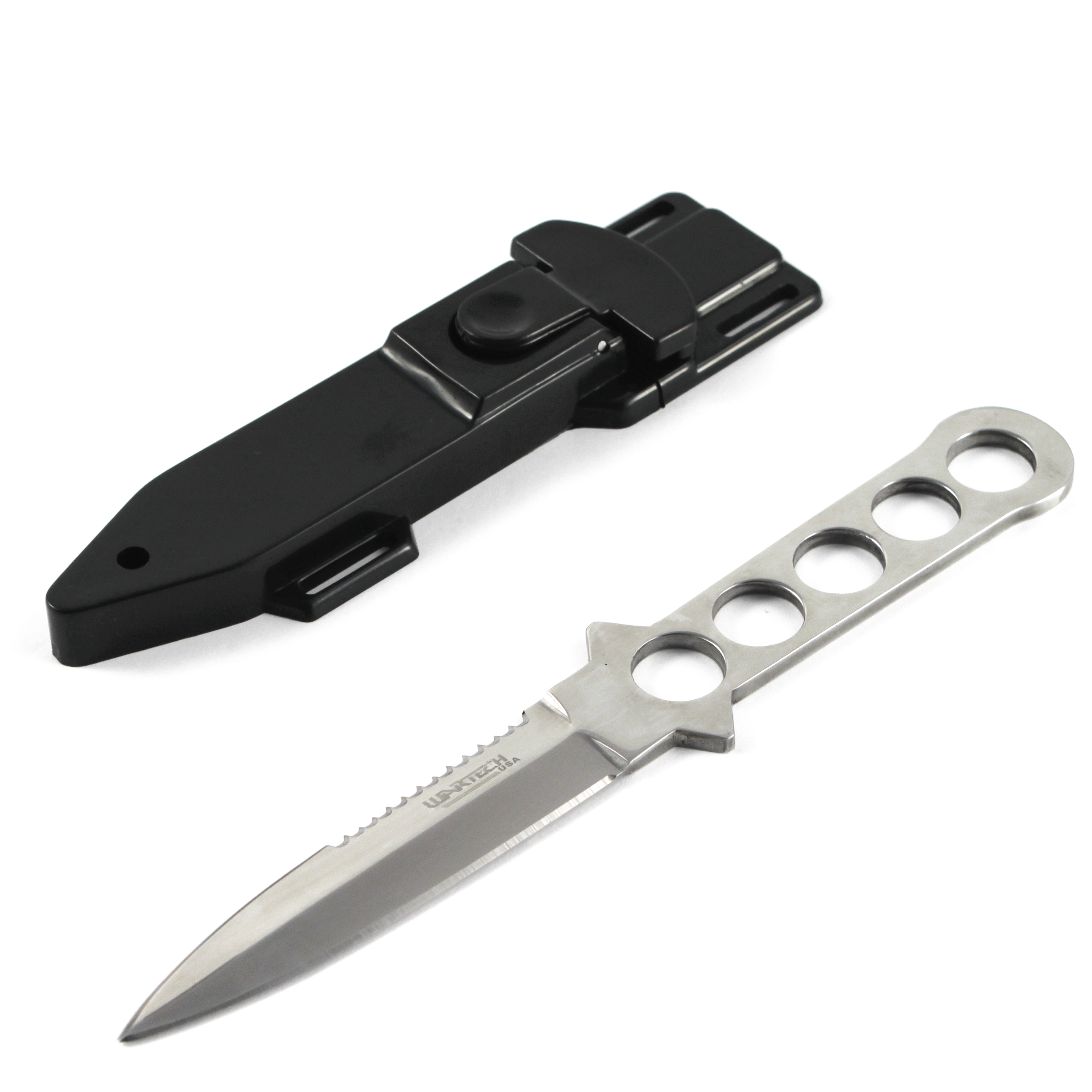 Full Tang 9 Inch Dive Knife Serrated Stainless Steel with Leg Holster