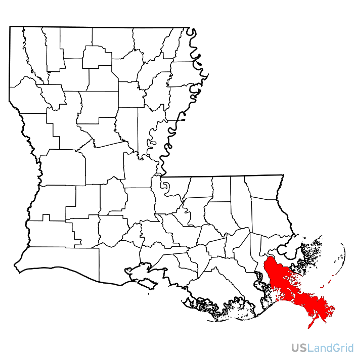 Plaquemines Parish Land Grid Townships / Sections / Lots / Tracts