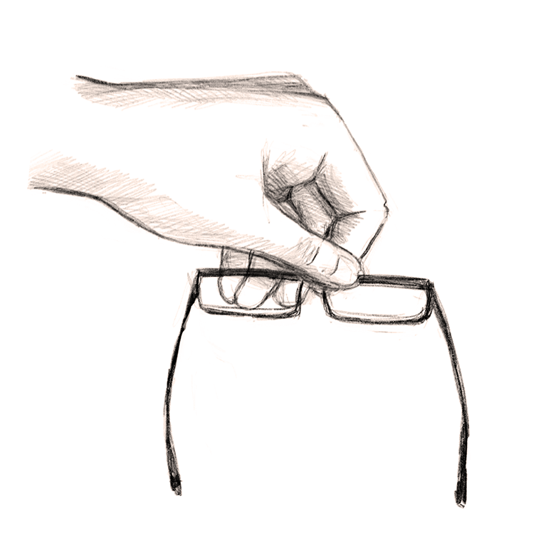 picking up glasses