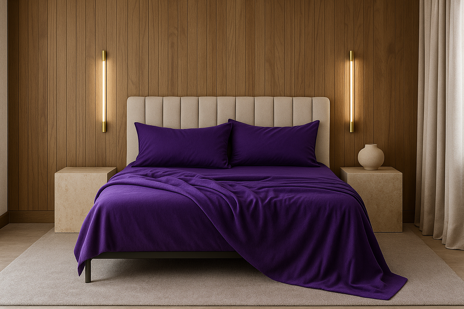 Sábanas unicolor púrpura elegante