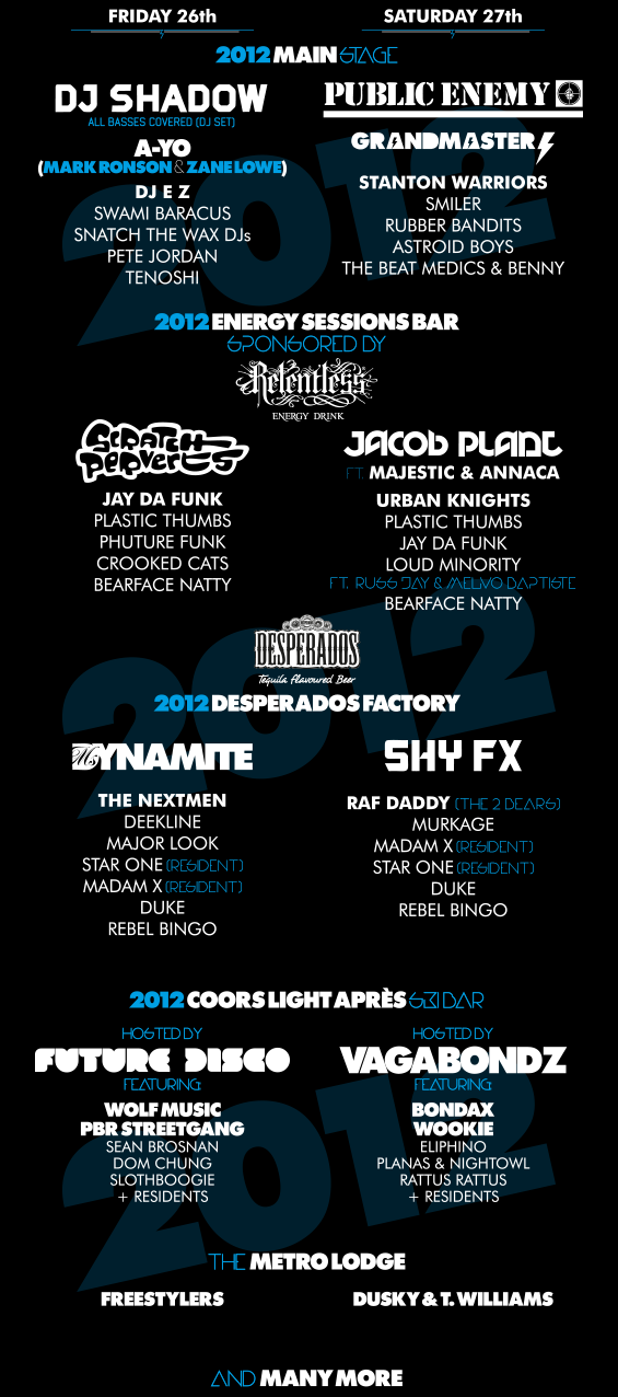 Freeze Line up 2012