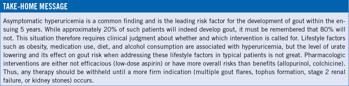 what is the take home message Hyperuricemia