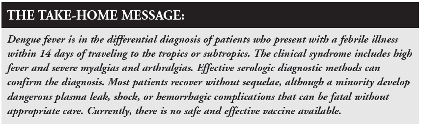 take home - dengue fever