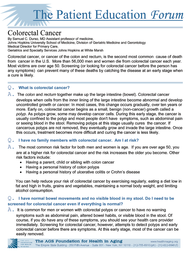 patient education forum