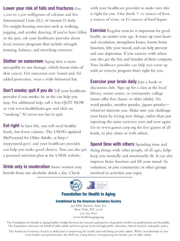 tips for older women