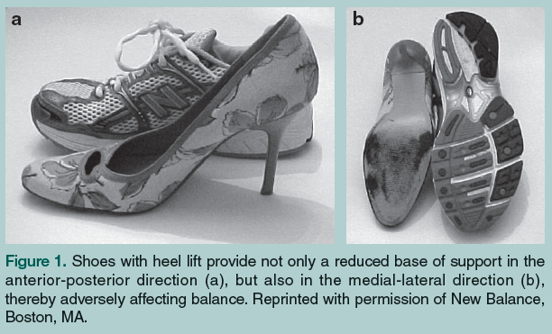 sneaker versus heeled shoe