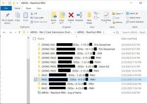 Here one can see an example of patient case folder organization. (photo adapted by Christopher R. Hood Jr., DPM)
