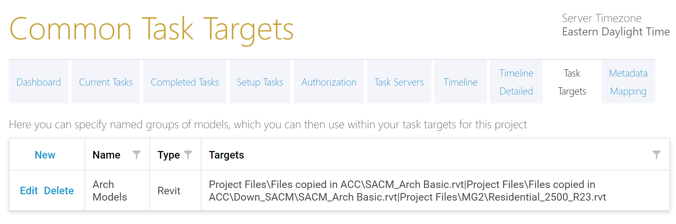 Common Task Targets