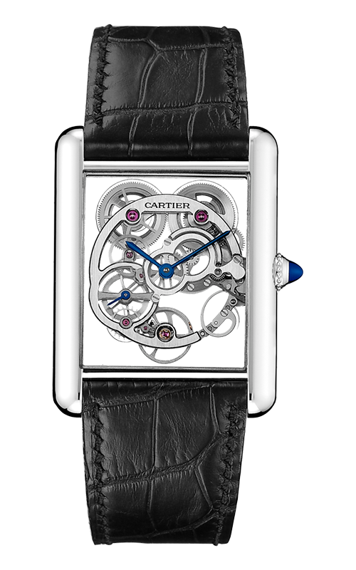 tank louis cartier skeleton sapphire watch