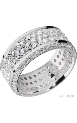 Lashbrook Precious Metals Wedding Band 14KW10HBBEVELETERNITYLABDIA.01BEAD3ROWETERNITYLABD product image