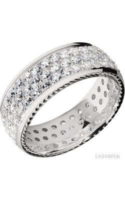 Lashbrook Precious Metals Wedding band 14KW8DSIDEBRAID/14KW3ROWETERNITYLABDIA.015BEAD product image