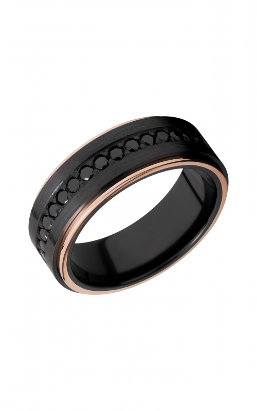 Lashbrook Zirconium Wedding band Z8FGE21EDGE/14KRHALFETERNITYBLKDIA.03BEADproduct image